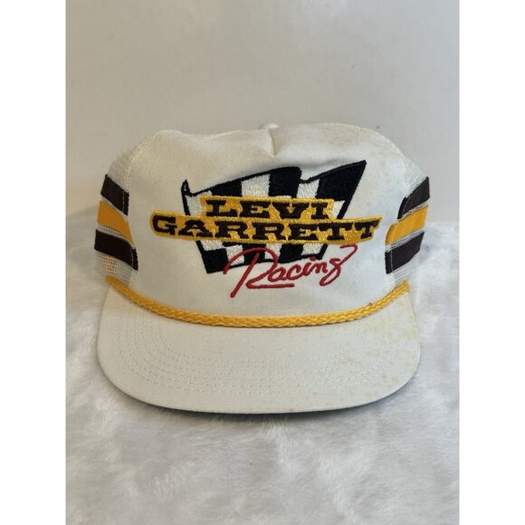 Vintage‎ Levi Garrett Racing Hat SnapBack 3 Stripe Rope Cap K Products USA Made - Picture 1 of 6